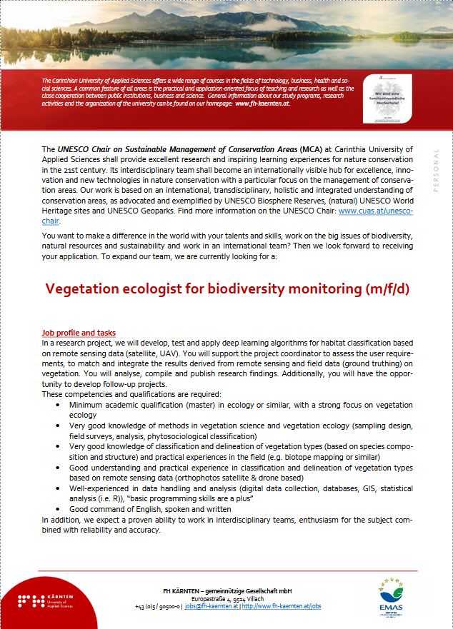 Vegetation ecologist for biodiversity monitoring (m/f/d)